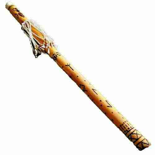 RainStick rassel Schamane in Bamboo, handgefertigt mit Runen Norreniche Loki