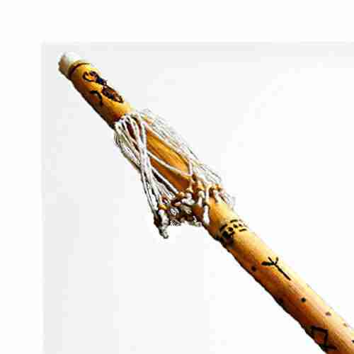 RainStick rassel Schamane in Bamboo, handgefertigt mit Runen Norreniche Loki